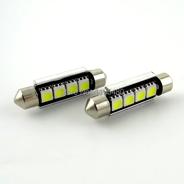 10 шт. без полярности 100% ошибок C5W 41 мм 42 4smd 211-2 212-2 214-2 6451 6411 светодиодный Canbus Festoon