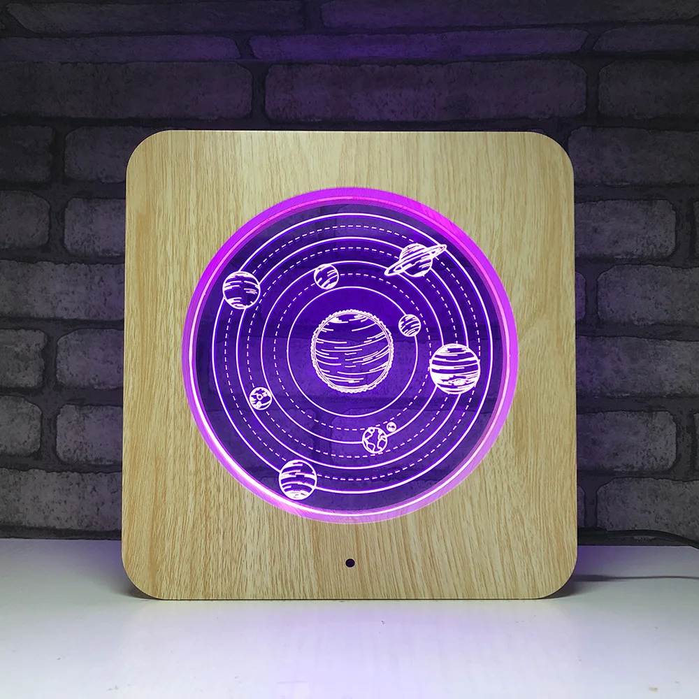 Модель планеты на солнечной батарее светодиодный 3D ночник Luminarias сенсорный с