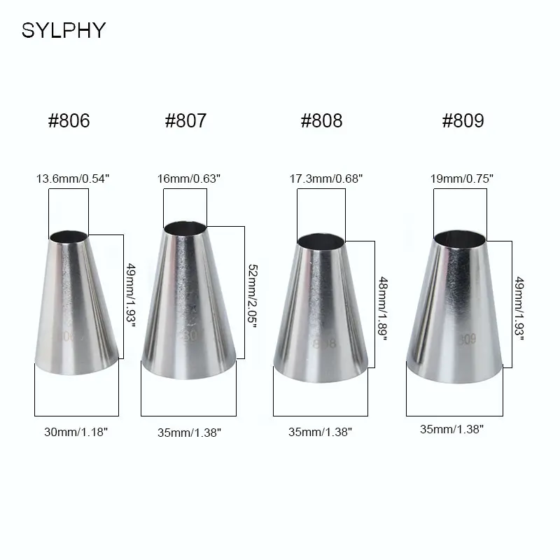 SYLPHY 9 шт./компл. круглая насадка для крема большой металлический Набор насадок для украшения торта инструменты для выпечки Кондитерские насадки