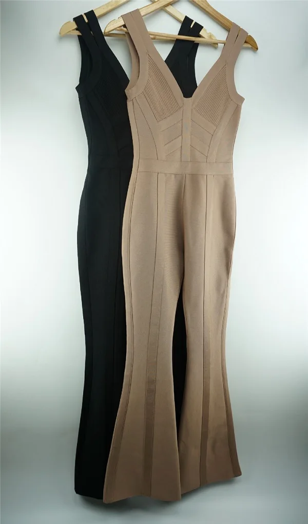 

2018 Crop Top Sexy Deep V Neck Bandage Bodysuits Skinny Backless Sleeveless Bodysuits Celebrity Party Club Full Length Vestido