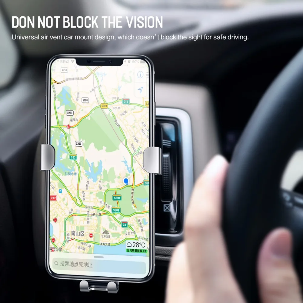 ROCK Gravity Air Vent держатель для iPhone X XS MAX, автомобильный держатель для телефона, автомобильный держатель для мобильного телефона, подставка для samsung