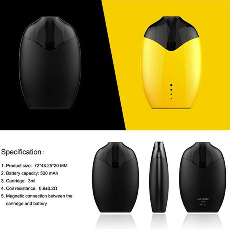 В наличии! Альд лимон Pod vape комплект с 520 мАч батареей 3 мл картридж керамическая