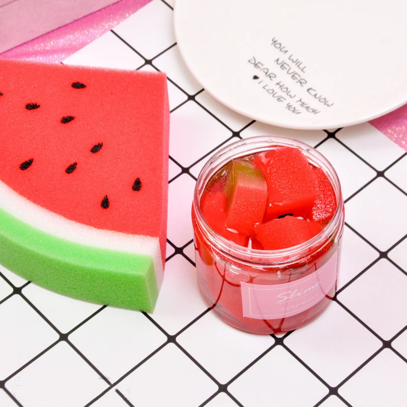 Happy Monkey 150g Watermelon Sponge Slime Toy New DIY Anti-stress Clear Slime Gift Toy for Children Adults