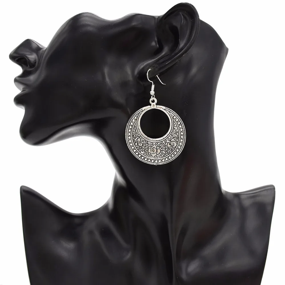 2018 новые модные богемные Винтажные висячие серьги из сплава серебряной бронзы с