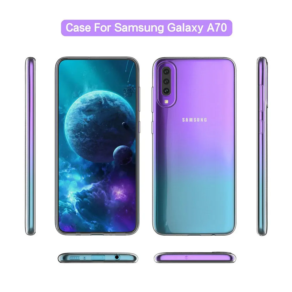 Прозрачный силиконовый чехол для Samsung Galaxy A70 A50 A30 A40 A10 A20e A20 мягкая задняя крышка