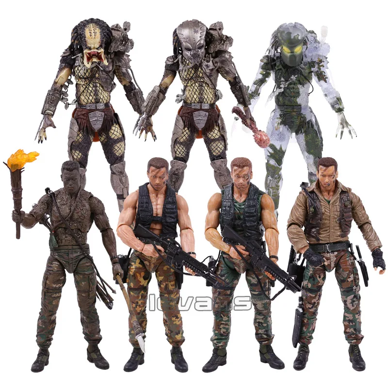 

Экшн-фигурка NECA PREDATOR, 30-я годовщина, патруль джунглей, маскировка, голландский Охотник за джунглями, незамаскированный демон