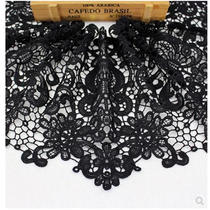 

5 yards Black Polyester Flower Embroidered Fabric Lace Ribbon Applique Handmade DIY Lace Edge Trim Sewing On Craft Decoration