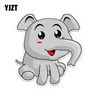 YJZT 12,5 см * 13,5 см мультфильм милый серый улыбающийся слон ПВХ стикер автомобиля наклейка 5-2004