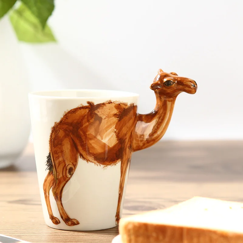Chinese Kung Fu Tea, Mug, Couples Cup. First 3D Stereoscopic Animal Cup Ceramic Painting Camel Models, Free Shipping