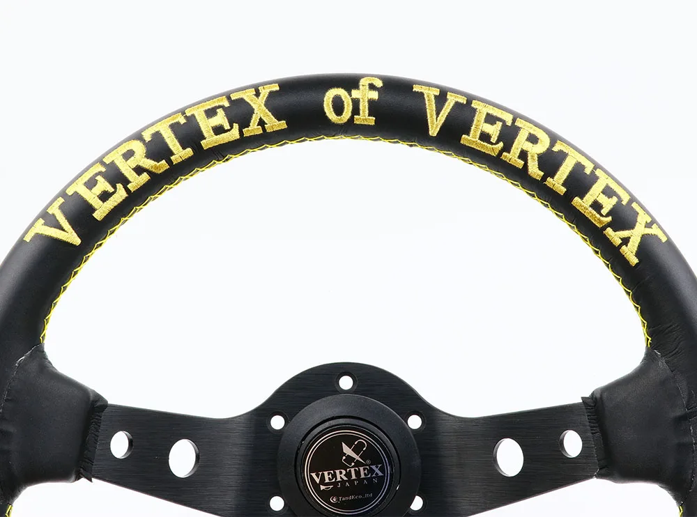 Золотой и Белый Вышивка 13 дюймов Vertex Forever черный натуральная кожа Drift спортивные Рули