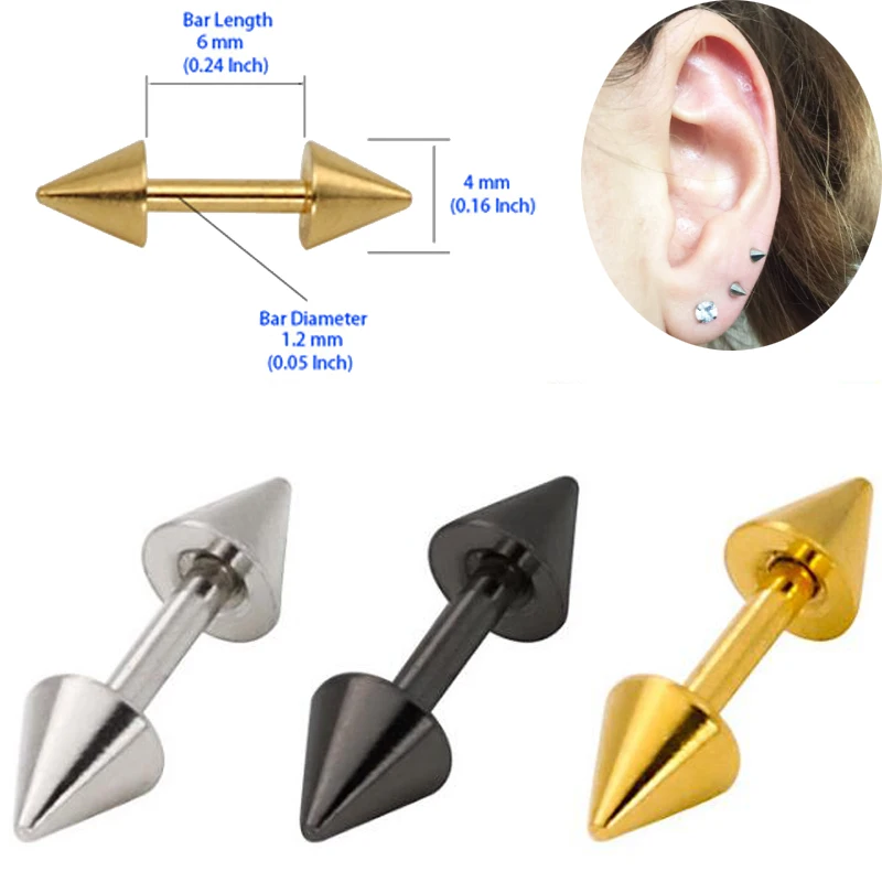 Серьги шпильки из нержавеющей стали для пирсинга носа 2 шт. 16 г 1 мм|Украшения тела|