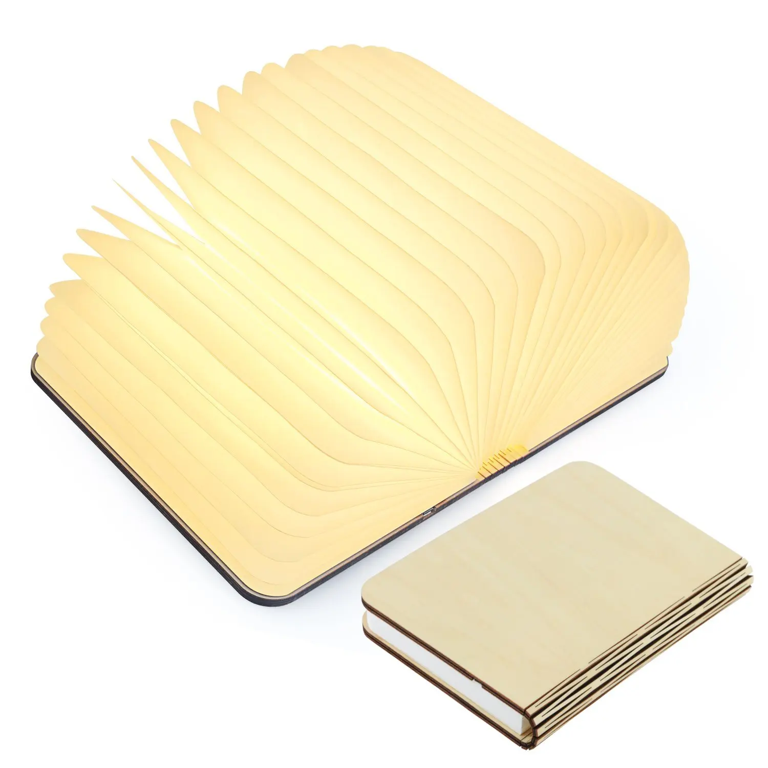 Деревянный складной светильник в форме книги USB перезаряжаемая настольная лампа
