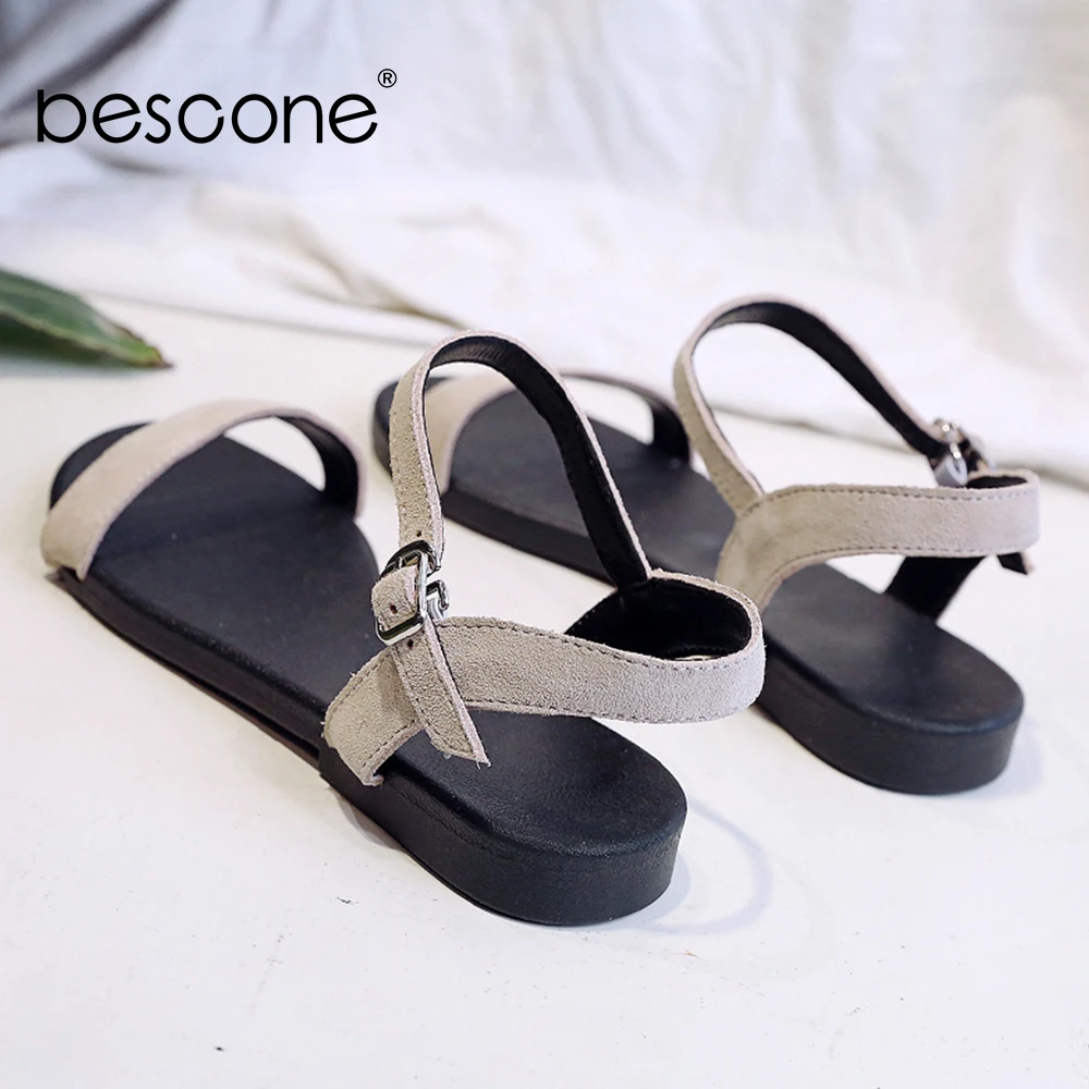 BESCONE/выразительные женские босоножки на плоской подошве Женские повседневные