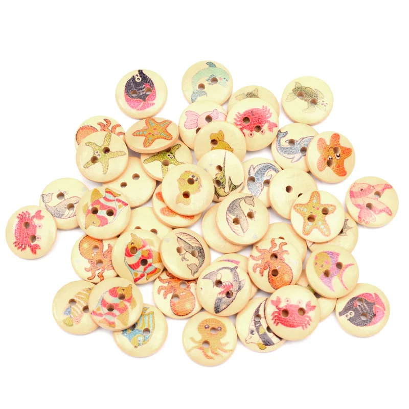 100 шт. круглые деревянные пуговицы в виде животных 15 мм|wooden buttons|buttons for clothesbuttons buttons