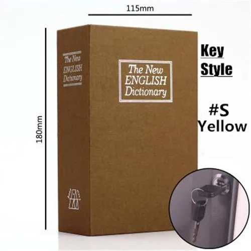 Key Yellow S 50 шт. детский подарок, мини-Сейф, книга, скрытый секретный ключ безопасности, замок, деньги, ювелирные изделия, сертификат, хранение, пароль, шкафчик - Цвет: Key Yellow S