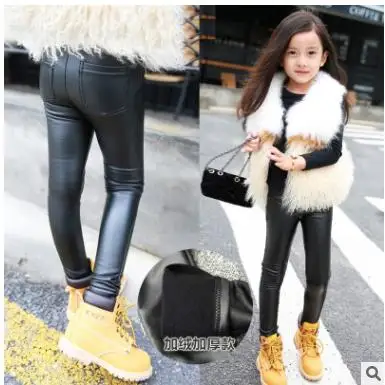 5 6 7 8 9 10 11 12 13 Years Girls Legency Autumn Winter Lacina Teenagers Baby Leather Pant Kids Teens Wear | Мать и ребенок