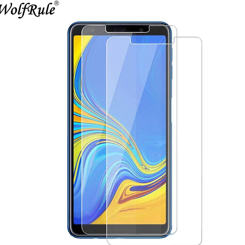 2 шт. закаленное стекло для samsung Galaxy A7 2018 Защита экрана 2.5D пленка против царапин
