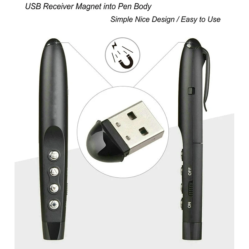 Полный Rf 2 4G беспроводной Ppt Presenter Slide Advancer Flip Pen Pointer Powerpoint презентация кликер пульт