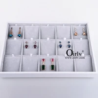 oirlv luxury silver gray jewelry display tray earring ring pendant necklace display tray holder jewelry showcase box organizer