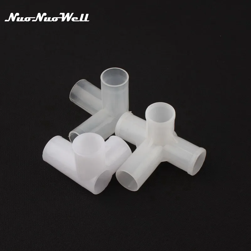 4pcs NuoNuoWell Plastic Inner Diameter 12mm 16mm 20mm 25mm PE Tee Connector Four Five Way Joint Pipe Adapter Wardrobe Fittings