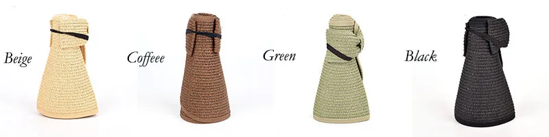 Sun hat оптом Для женщин широкими полями Roll-up соломы солнцезащитный козырек ZZ4067