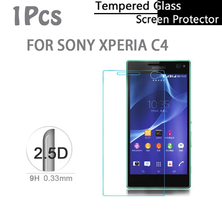 Защитное стекло закаленное 2.5D для Sony Xperia C4/E5363/E5333/E5306|screen protector|film protectorprotector screen |
