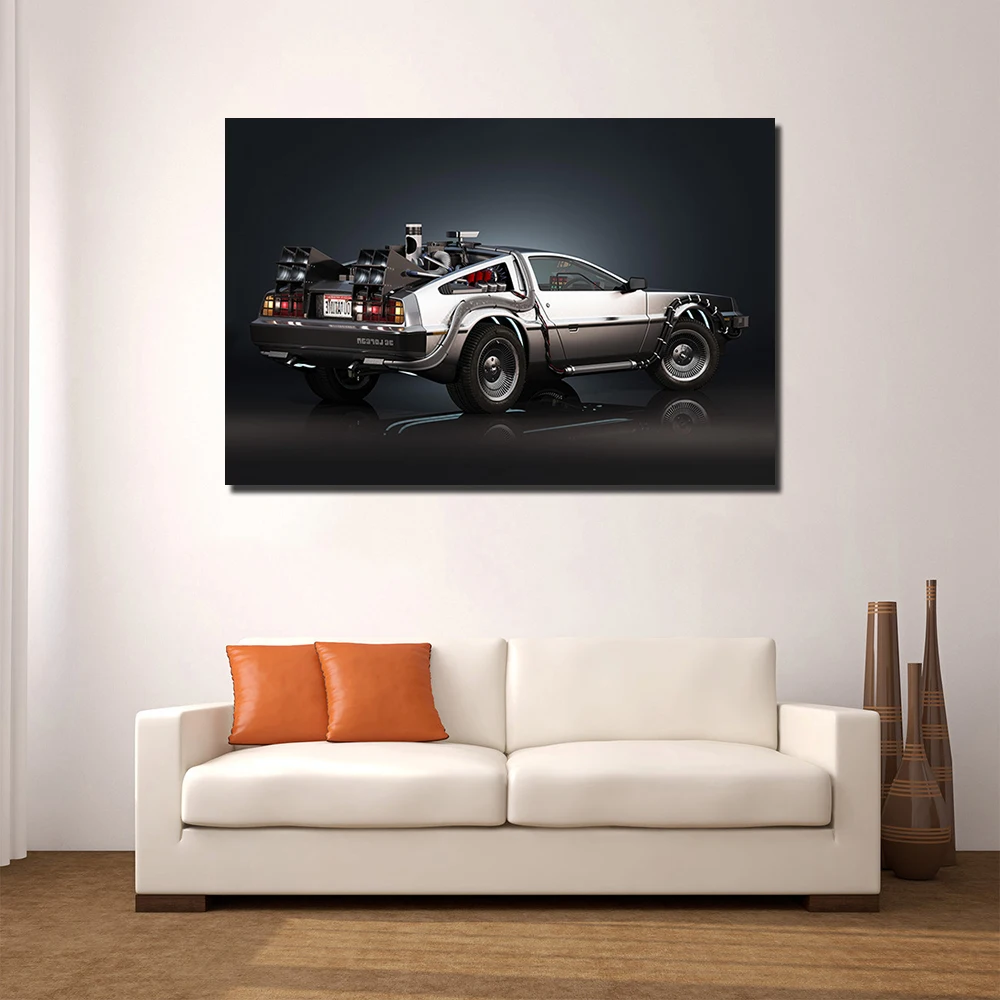 Назад в будущее Delorean DMC плакат Холст Картина Настенная живопись Домашний декор