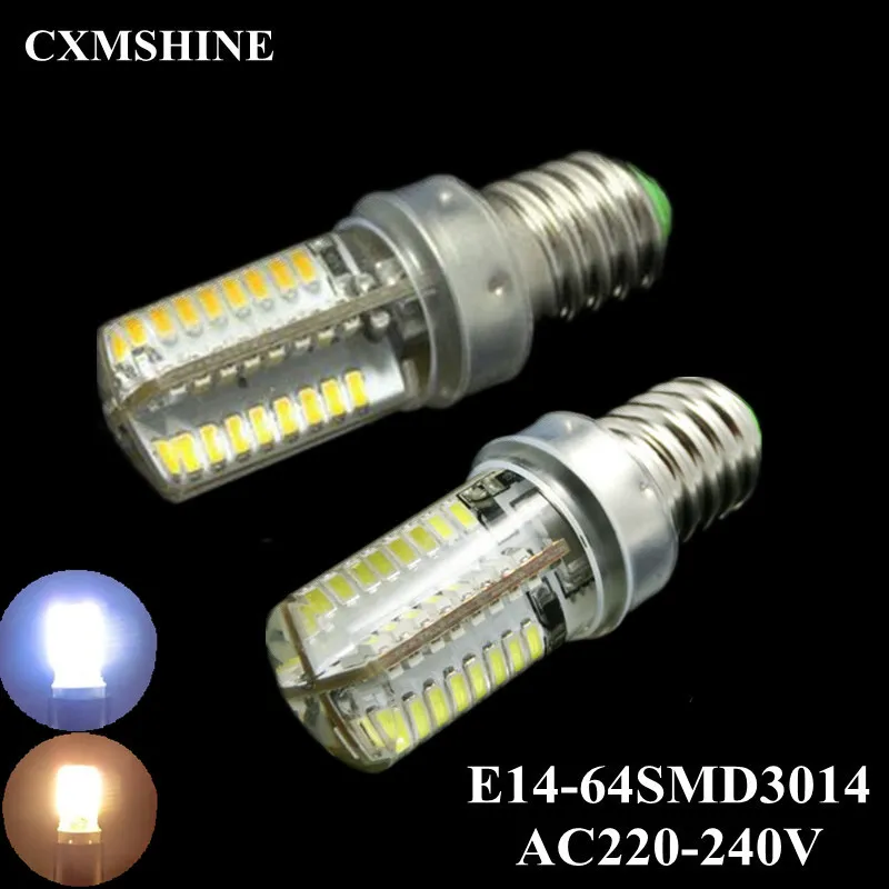 10 шт./партия E14 светодиодный лампочка 64 s 3014SMD AC220 240V 4 Вт фары для замены галогенов