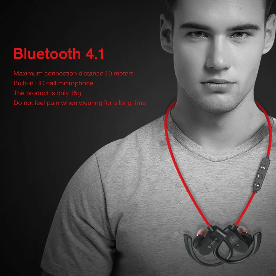 Bluetooth наушники беспроводные с шейным браслетом MP3 музыка игра видео гарнитура