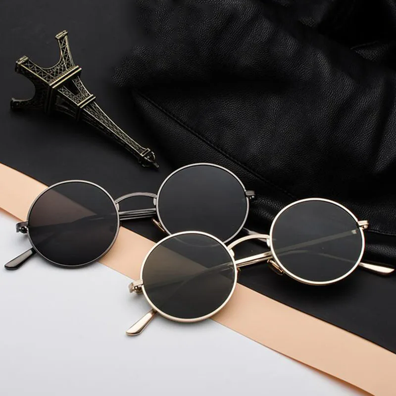 

Vintage Punk Sunglasses Women Retro Round Glasses Metal Frame Glasses New Eyewear gafas de sol mujer