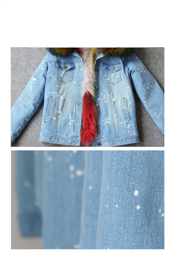 Подкладка из натурального Лисьего меха джинсовая куртка пальто parka100% большой воротник из меха енота Женское зимнее пальто джинсовая куртка