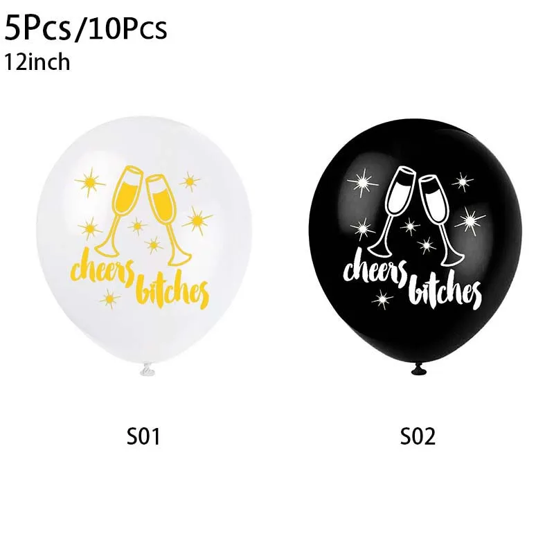 5/10Pcs 12Inch Cheers Bitches Letter Latex Inflatable Balloons Decorative Hen Bachelor Party Supplies Helium Balloon Accessories | Дом и сад
