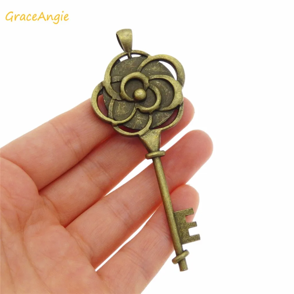 GraceAngie 5 шт./упак. металлические винтажные брелоки подвески база из старинной