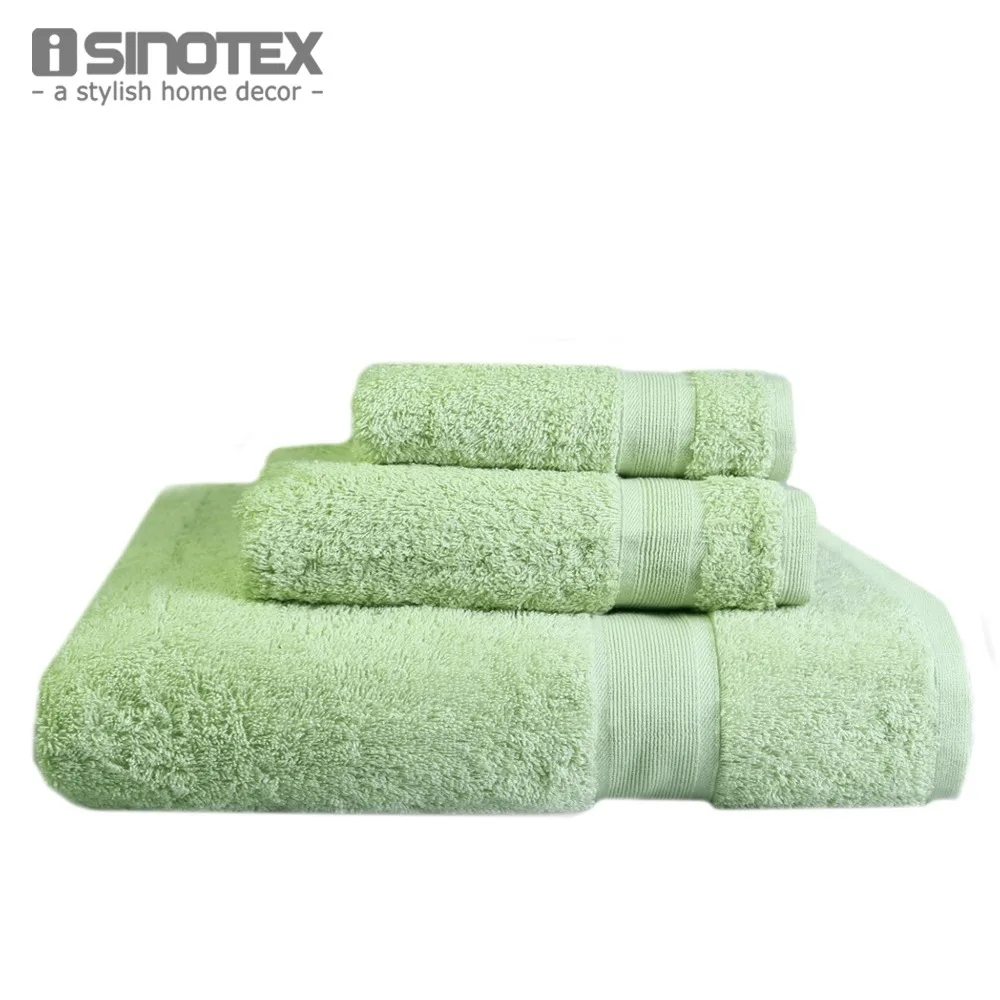 Зеленое хлопковое полотенце iSINOTEX s 3 шт./компл. 33*33/40*60/69*139 см банное + комплект