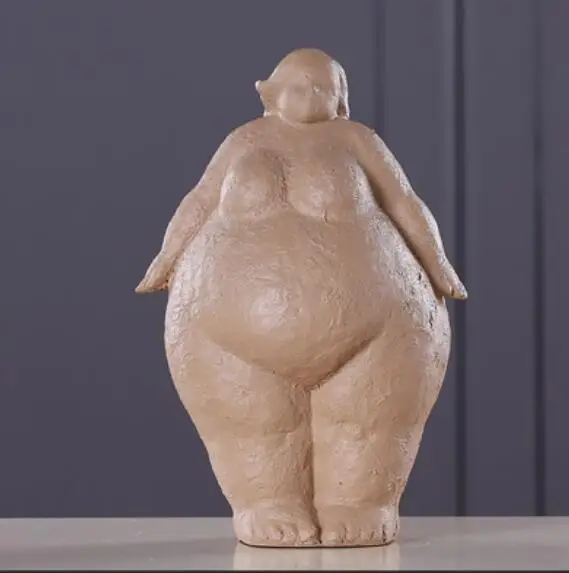 Грубый процесс художественная полнота Статуя Женщины Классическая абстрактная статуя людей украшение дома - Цвет: A