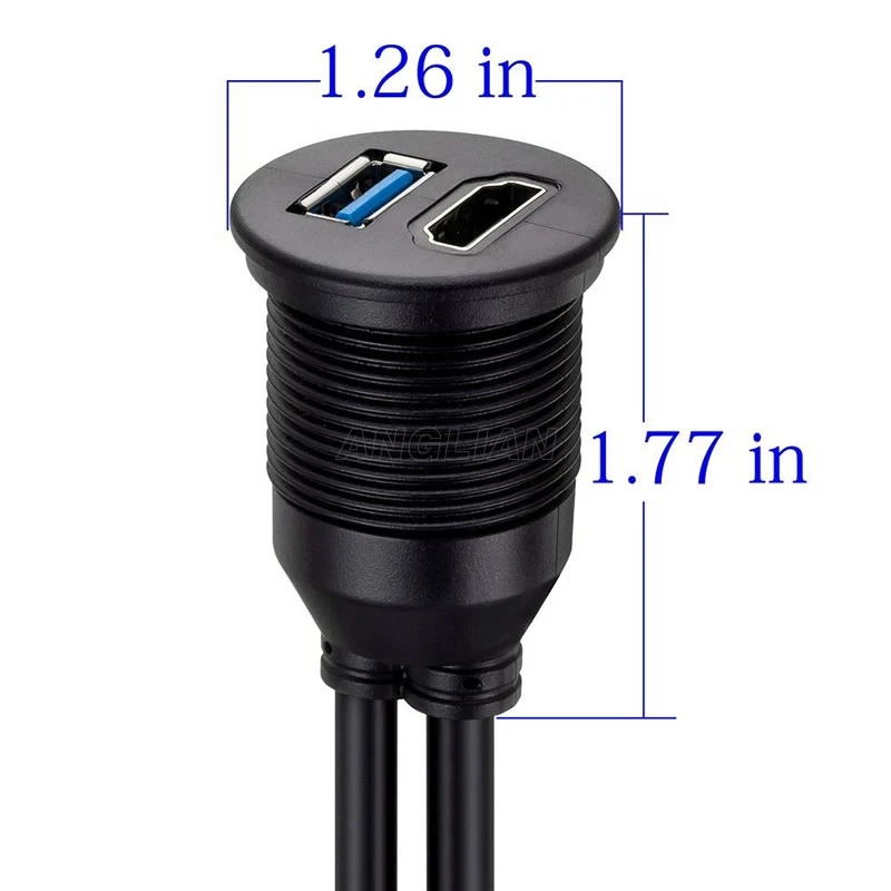 HDMI USB3.0 водонепроницаемый Удлинительный кабель с панельным креплением штырь