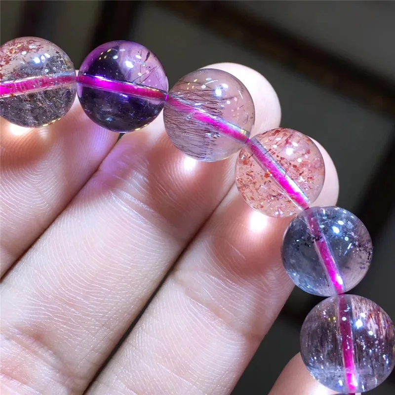 11 мм натуральный супер семь Мелодия камень рутилированный кварцевый модный