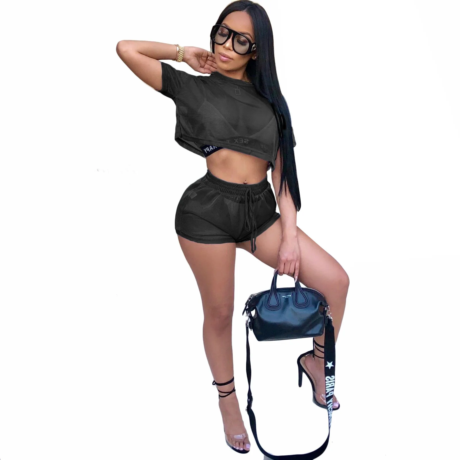 Новинка 2019 Яркие Светоотражающие сетчатые однотонные шорты для ночного клуба