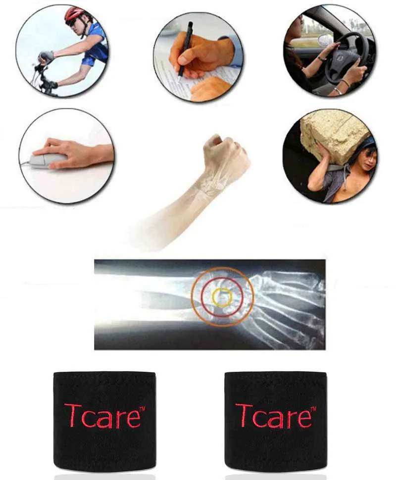 Tcare 1 пара Турмалин самонагревающийся магнитотерапия фиксатор для запястья защитный пояс спонтанный нагревающий массажер забота о здоровье