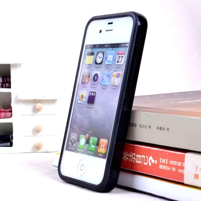 Розничная продажа новый однотонный силиконовый защитный бампер для iphone 4