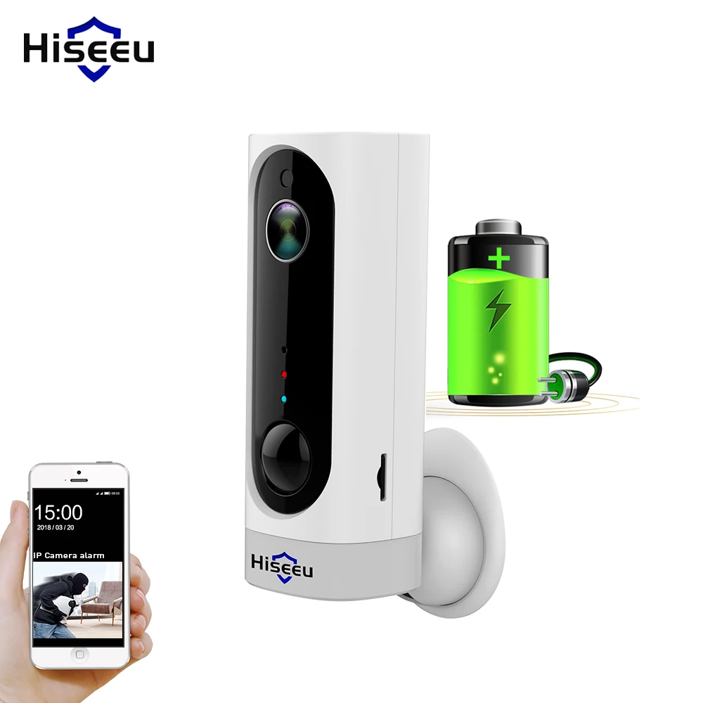 Hiseeu A10 аккумуляторная батарея IP камера Wifi PIR Сигнализация Движения домашняя