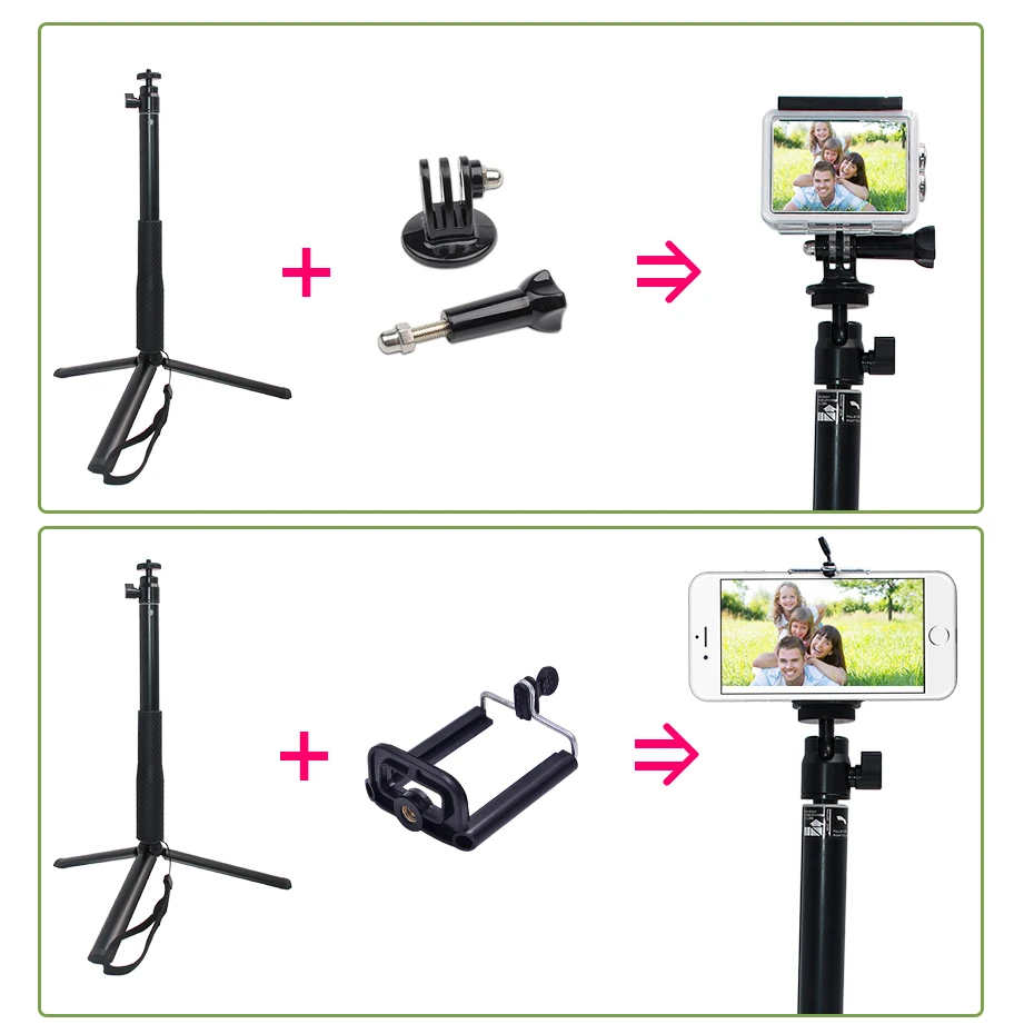 Ручной штатив для селфи камеры монопод подставка iPhone 8 plus палка Экшн камера Gopro Hero