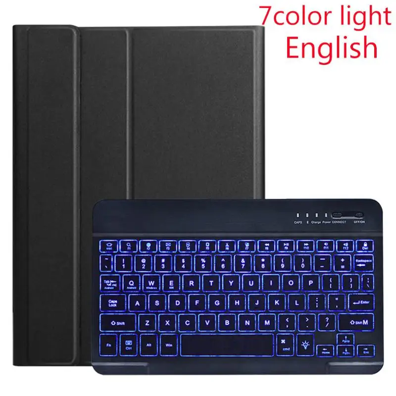 7colors English Для samsung Galaxy Tab A 10,1 T510 T515 S5e SM-T720 планшет Алюминиевый сплав Bluetooth Магнитная подсветка клавиатура Смарт-Чехол - Цвет: 7colors English