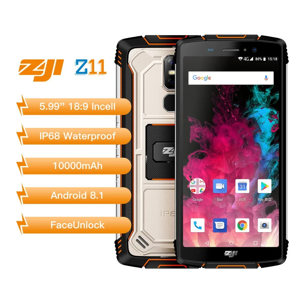 HOMTOM ZJI Z11 IP68 Водонепроницаемый 5 99 &quot18:9 полный дисплей Qcta Core смартфон 4 Гб 64 16MP + 2MP
