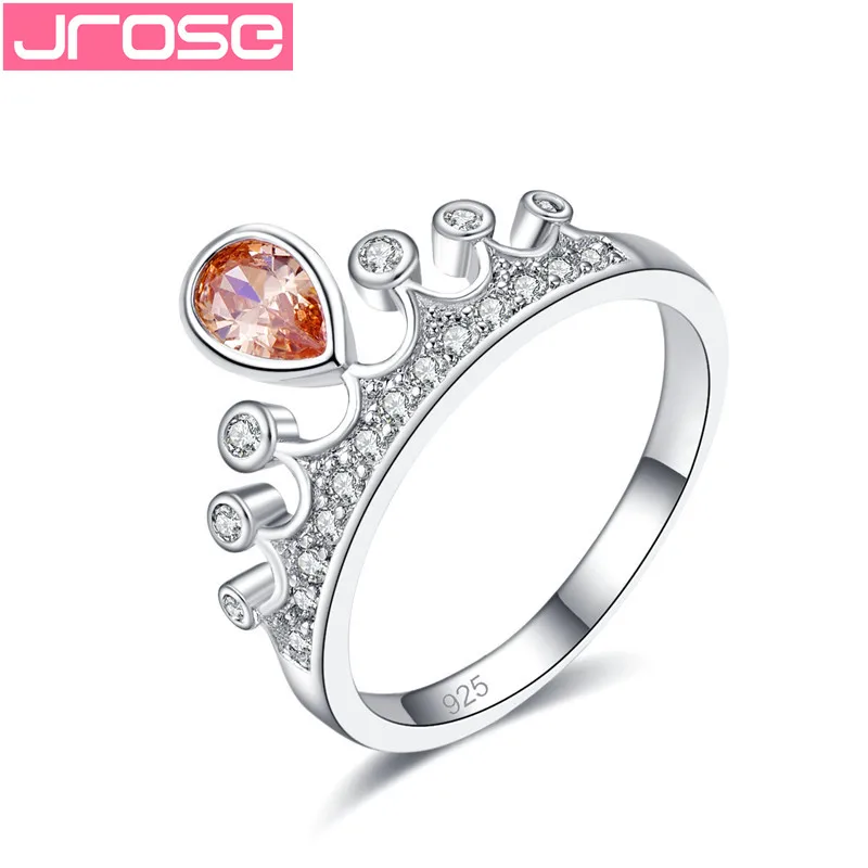 Женское кольцо с короной JROSE модное каплями воды и стразами украшения для женщин