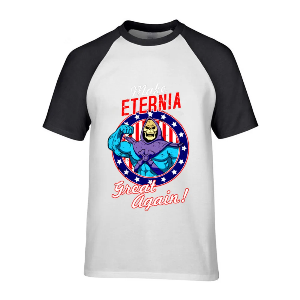 DIY Латинской футболки Для мужчин размера плюс сделать Eternia Great Again топы с