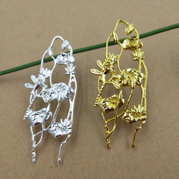 

SEA MEW 30 PCS 70*28mm Fashion Metal Alloy Gold Silver color Jewelry Connectors Charm For Jewelry Making