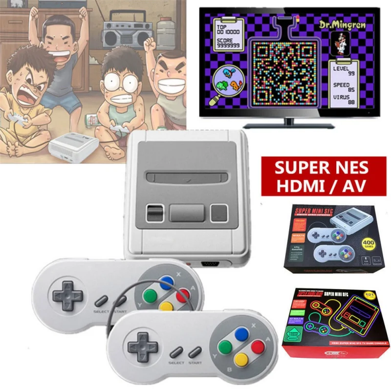 HDMI / AV Mini Retro TV Game Console 8Bit Classic Built-in 621 Games Controller HD two-player mini-game Consoles | Электроника