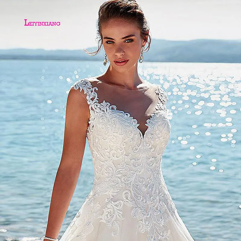 LEIYINXIANG Новое поступление свадебное платье невесты Vestido De Noiva Sereia Robe открытая спина