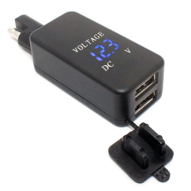 12V мотоцикл SAE к USB двойной порт зарядное устройство кабель адаптер Встроенный предохранитель водонепроницаемый